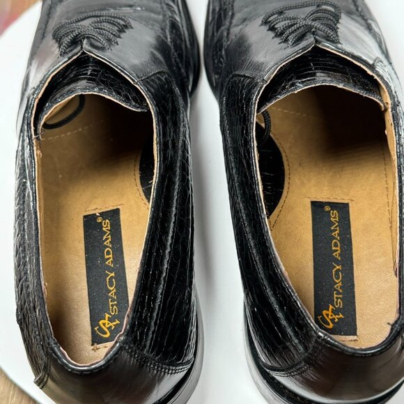 Stacy Adams Men's Genuine Snake Skin and Leather  Men's Size 12M Black Lace up D - Picture 6 of 11
